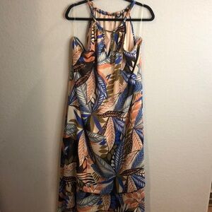 Mlle Gabrielle women’s boho high low dress tropical tassel Beachy women's sz 3X